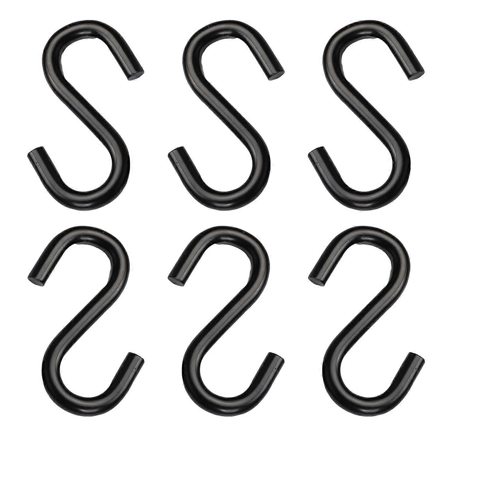 6 Pieces S Shaped Hooks with Large Weight Capacity for Outdoor Camping and Home Organization Kitchen Utensils Hooks Multicolor
