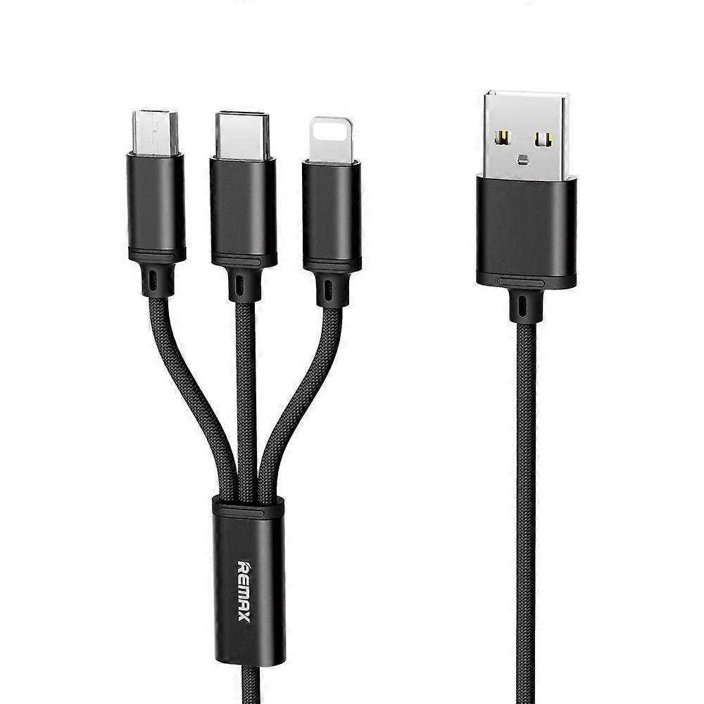 1m 2.8A USB to 8 Pin & Type-C & Micro USB Charging Cable