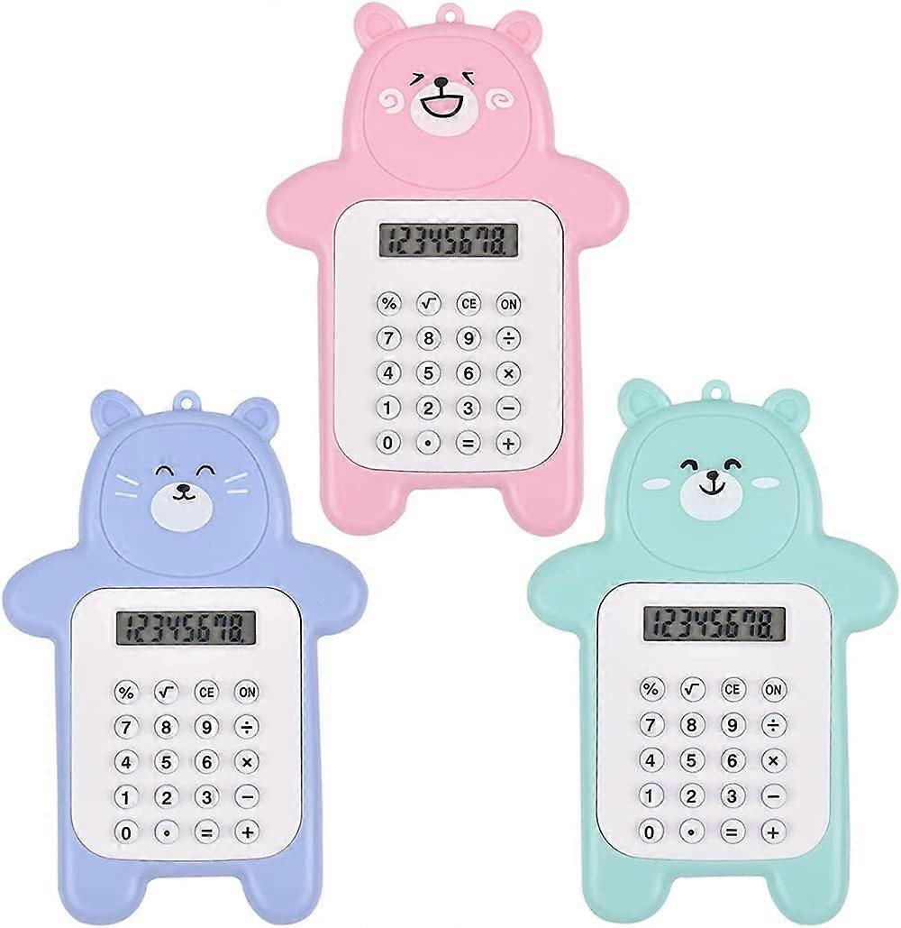 3 Pack Basic Calculator, 8 Digit Display, Portable Calculator, Pocket Size, for Desktop Home Office Student Supplies