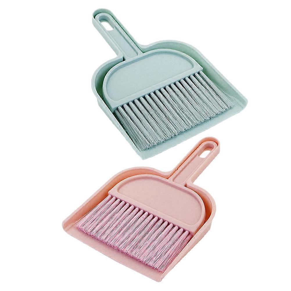 Mini Desktop Broom and Dustpan Set for Cleaning with 2Pcs Durable Plastic