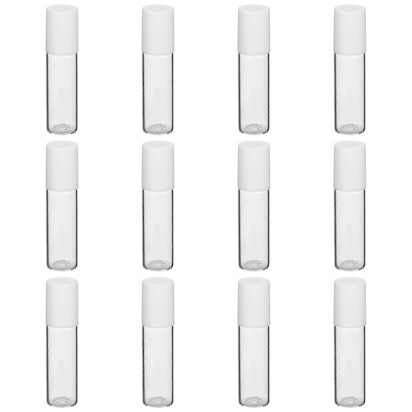 12st tomma eteriska oljerullflaskor glasrulle på flaskor påfyllningsbara rollerballflaskor (5ML)