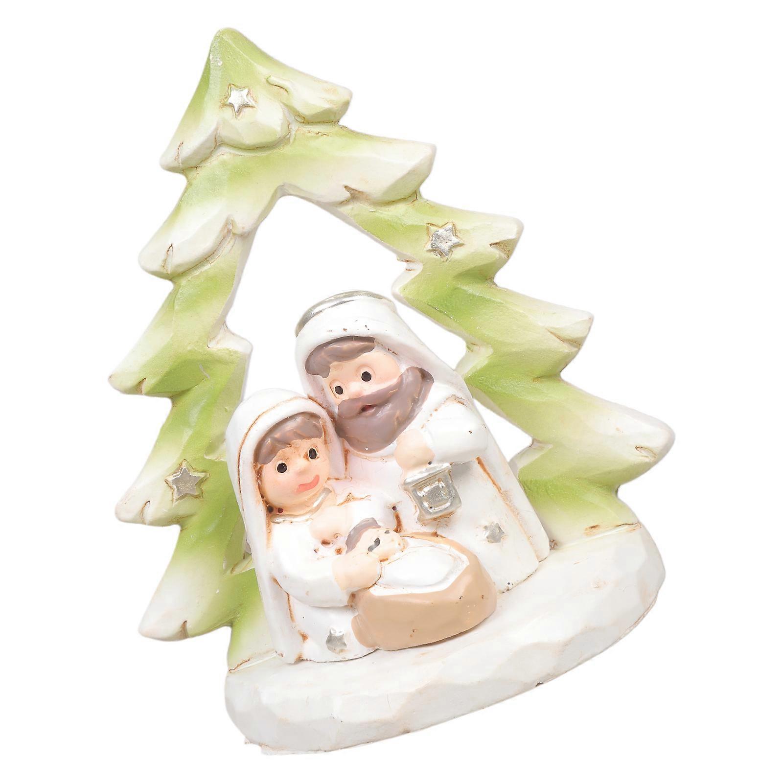 Childproof‌ Nativity ‌Bassinet‌ Decoration Innocuous Rosin‌ Christmas Sculpture For Teaching Biblical Customs‌ Multicolor