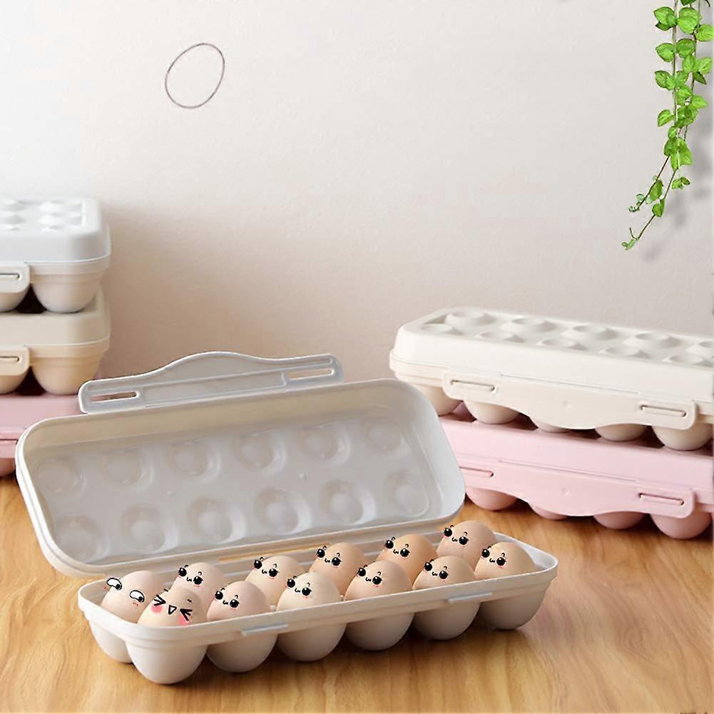 Egg Holder for Fridge Plastic Egg Storage Container with Buckle Design Tray Organizer