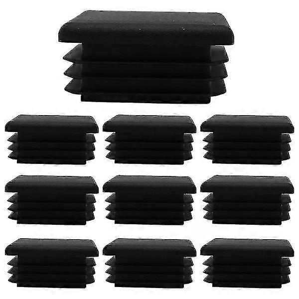 Square Plastic Plug Pipe Post End Cap Chair Slide 10pcs Black Square Plastic Plugs [DB] yc
