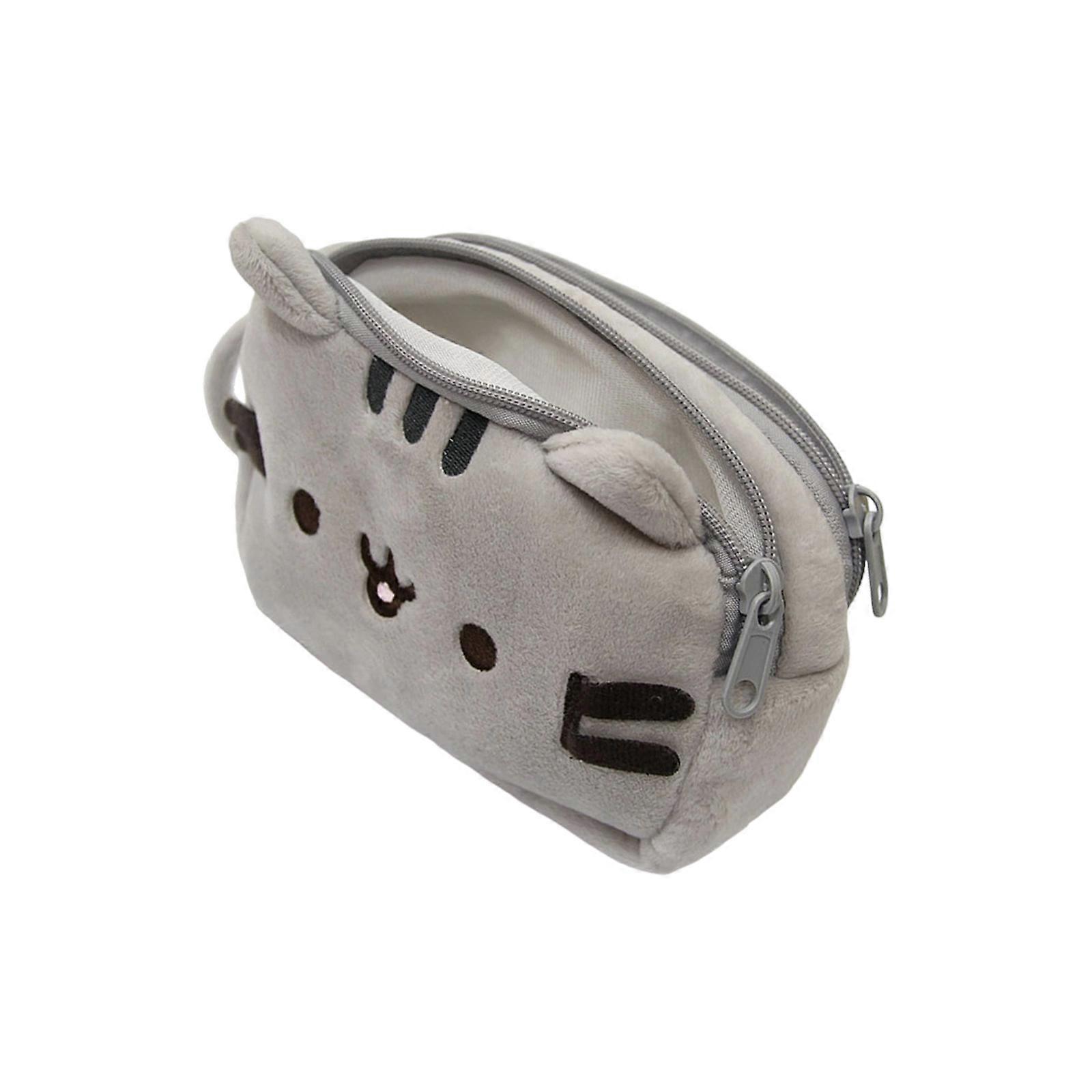 Adorable Plush Feline Pen Case Spacious Compartment Durablity Material School Office Must Have Multicolor