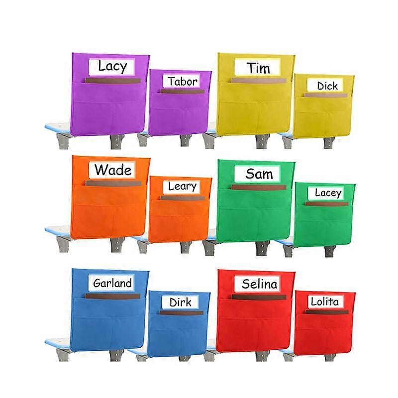 12 Pack Chairback Buddy Pocket Chart, Chair Pockets for Classrooms