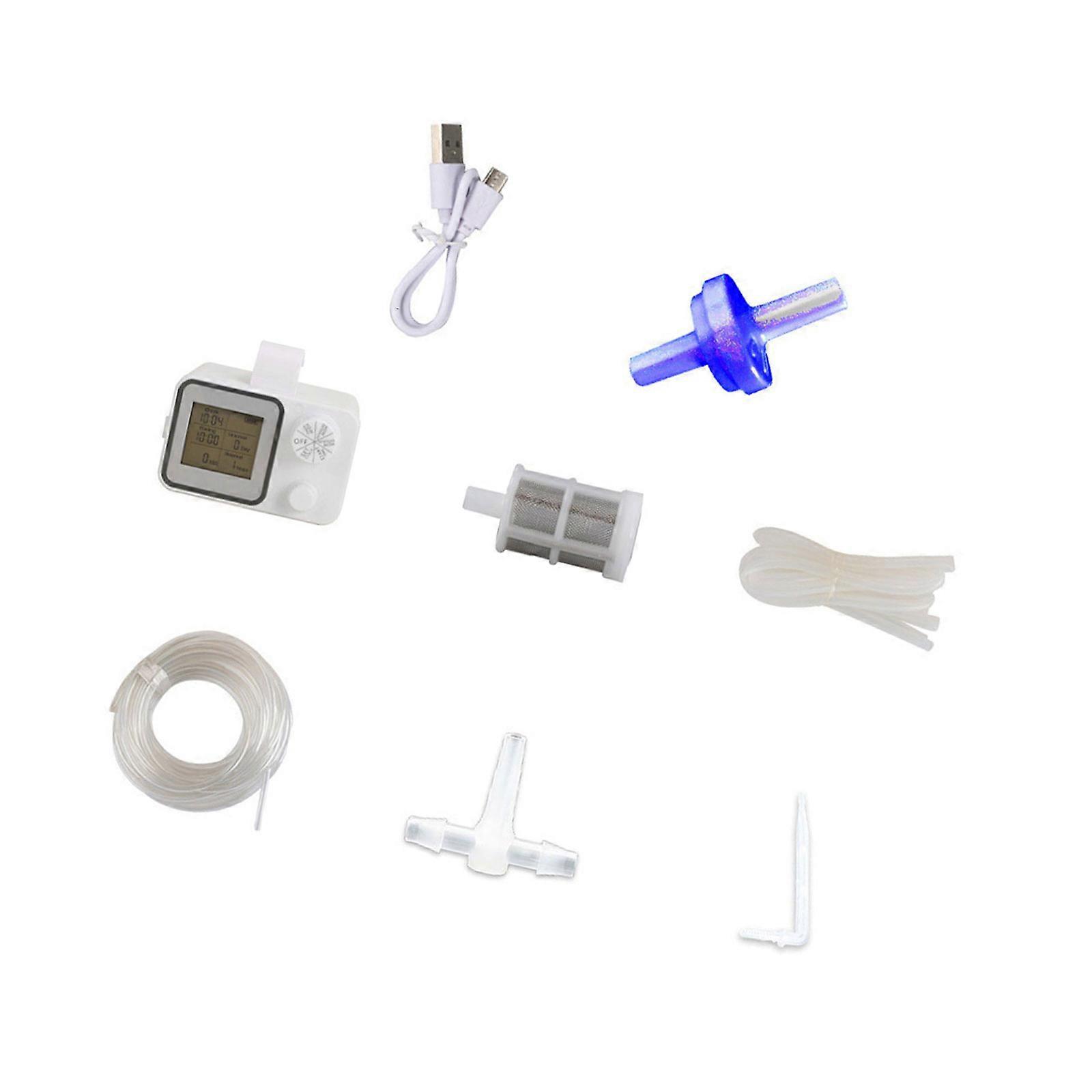 Automatic Plant Watering System Programmable LCD Timer Adjustable Flows Rate Outdoor Drip Irrigation Solution for Office Multicolor