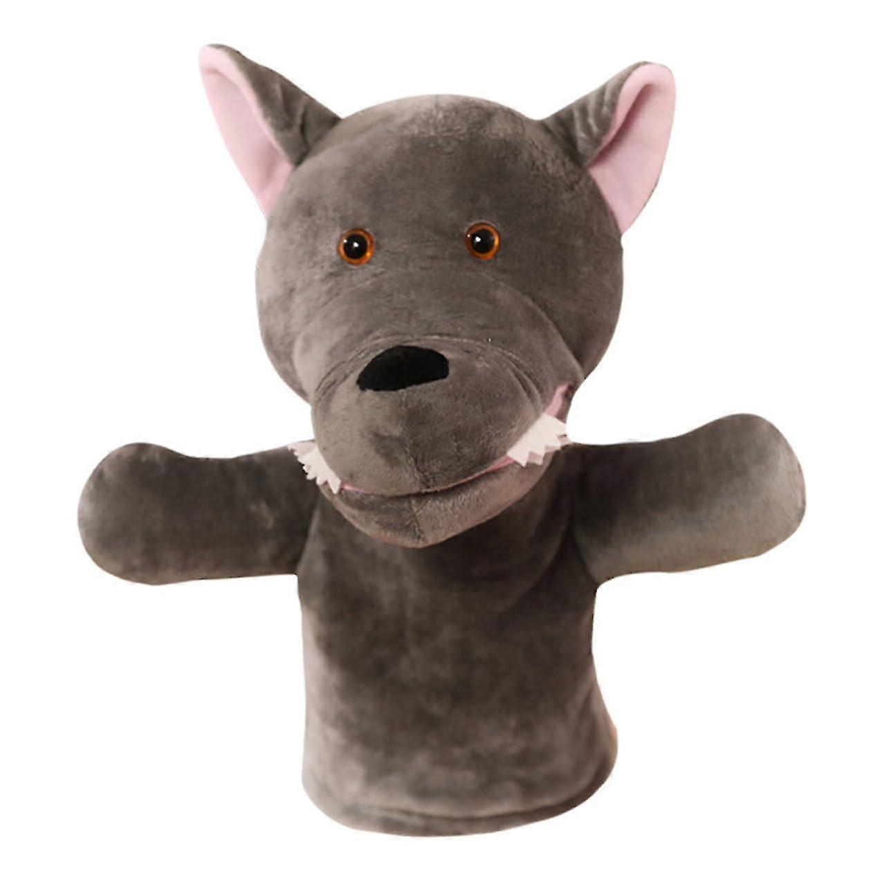 Cartoon Wolf Plush Hand Puppet, Interactive Animal Puppet for Storytelling and for Adults, Creative RolePlaying and Educational Toy