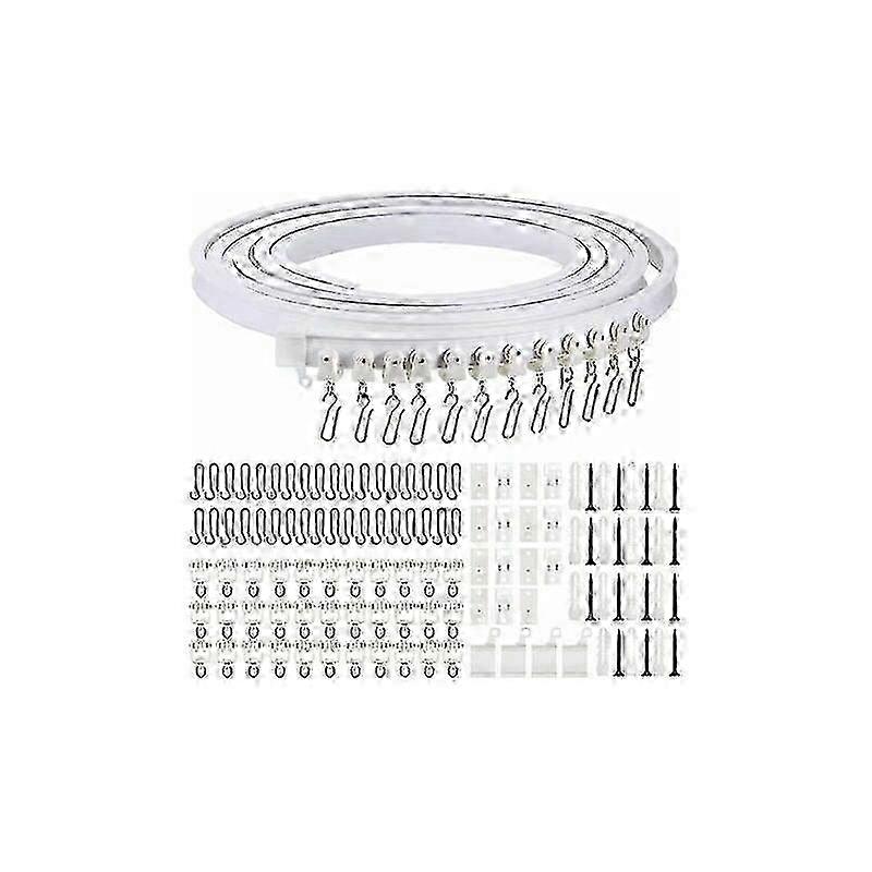 f Curved Ceiling Curtain Track, Solid Quality Material Nano Synthetic PVC Mild Steel, Flexible Bendable Mount for Curtain Rail, Extendab