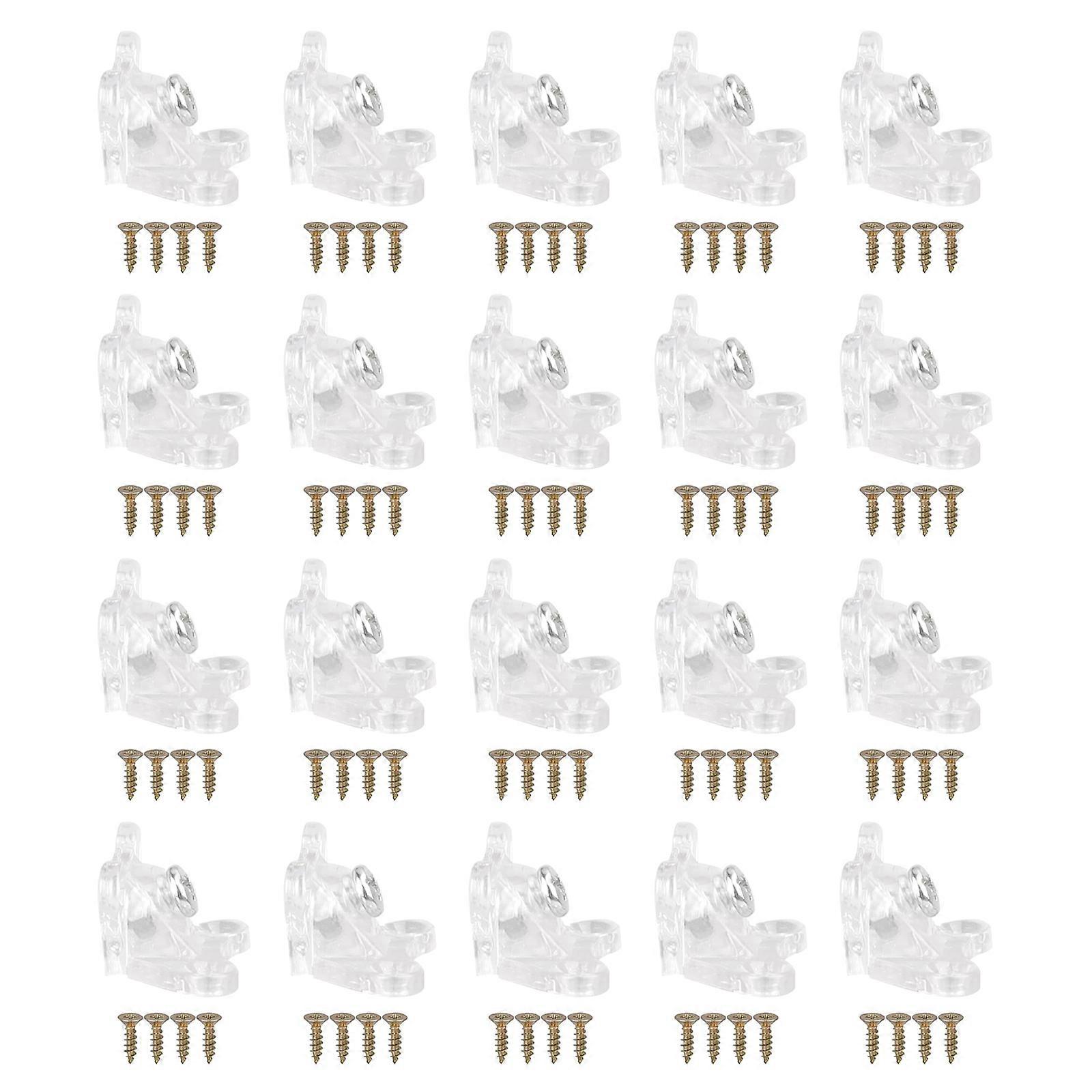 20 Pcs Clear Butterfly Corner Code Removable Corner Brace Right Angles Brackets with Screws Durable Multicolor