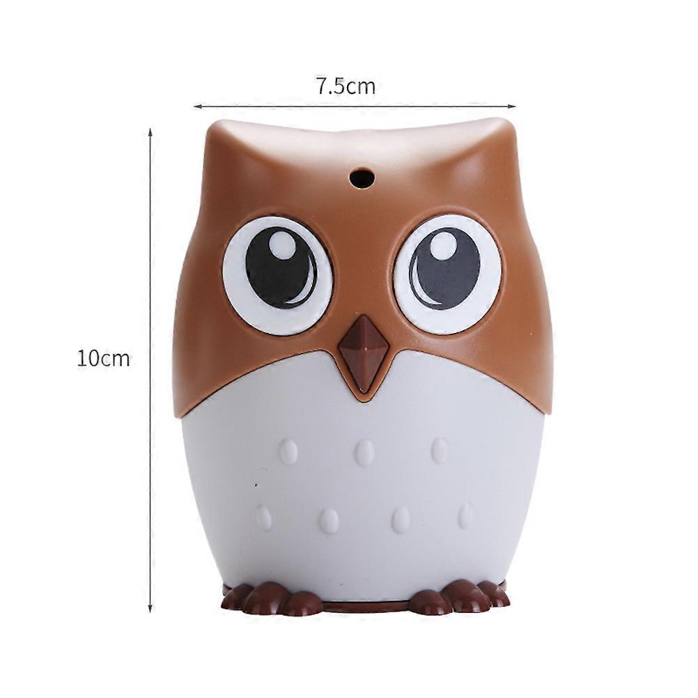 Automatic Toothpick Box Owl Shape Plastic Cartoon Pressed Toothpick Jar Holder (Orange)