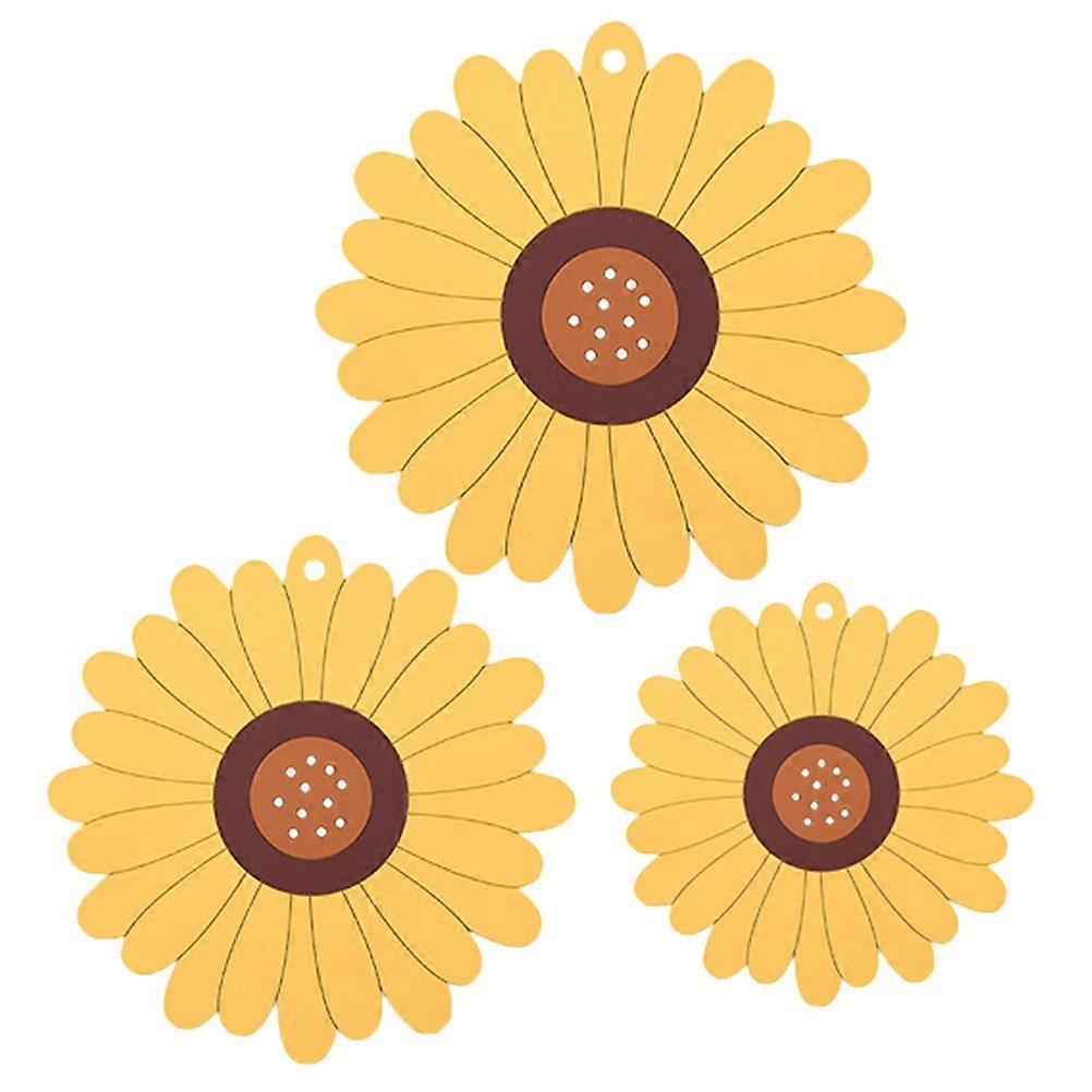 3pcs Flower Trivet Mats Coaster Insulation Pot Pad Multifunction Kitchen Tool