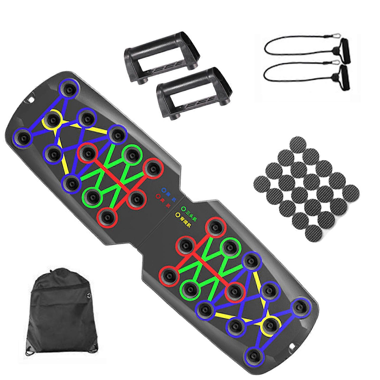 Push Up Boards, Pushup Stand Gym Fitness Equipment, Body Muscle Building Rack Board Foldable Press Up Board with Handle Multicolor
