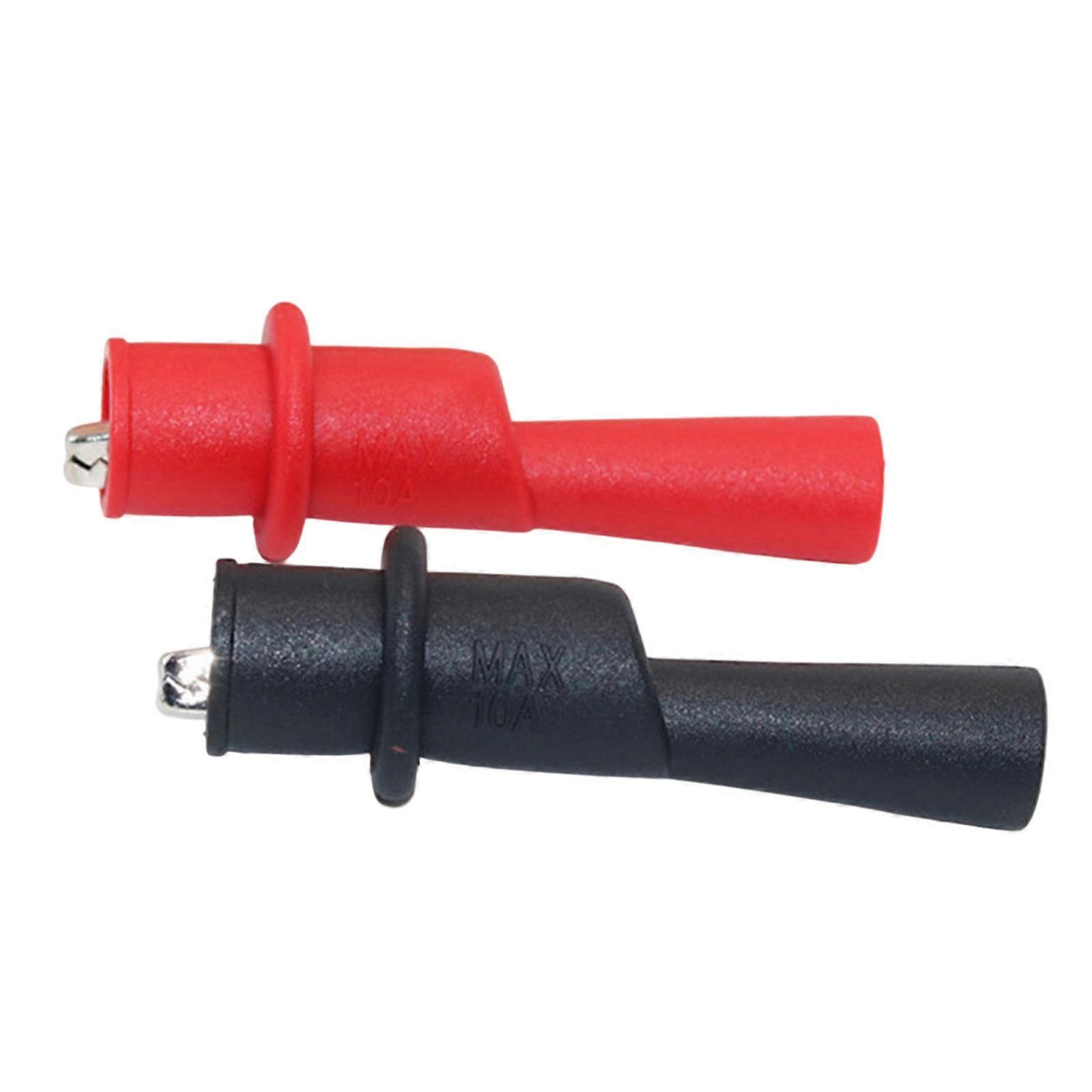 2Pcs Alligator Clip Wire Tip Test Clip Clamp Black Red For Multiple Meter Tester 10A 1000V Measure Tool Accessories  black red