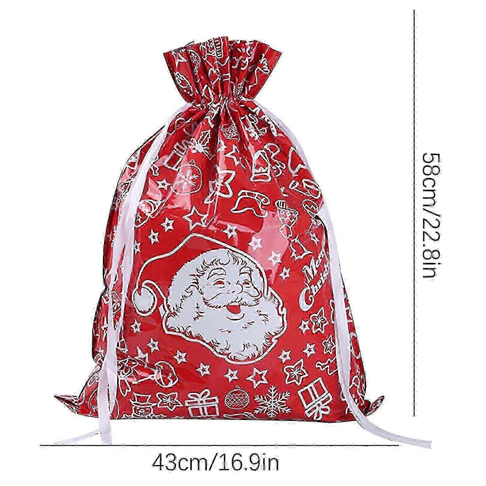Christmas celebration bags with secure drawstring closure