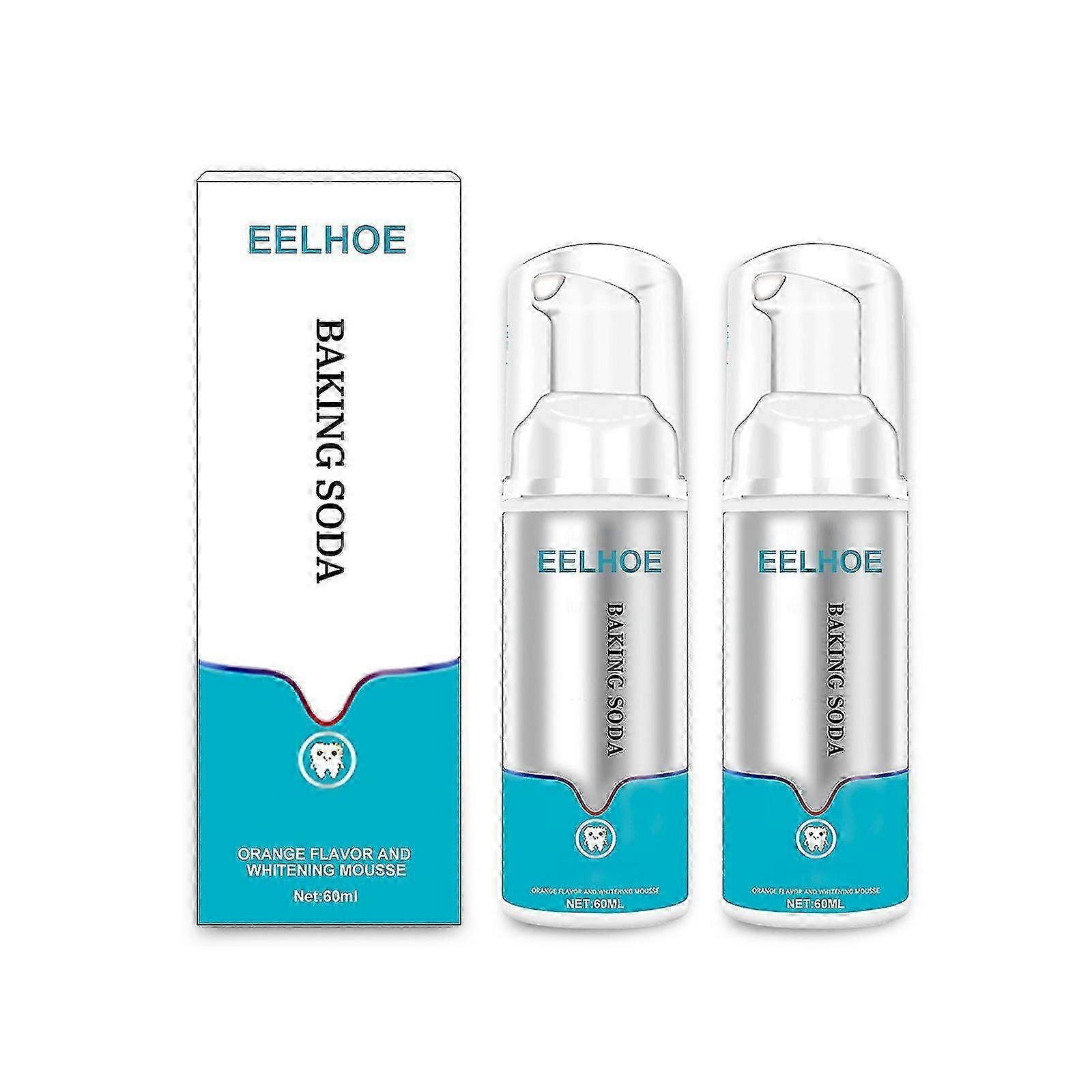 e Eelhoe - 2pack Whitening Toothpaste Foam,teeth Whitening Toothpaste Baking Soda Toothpaste, Intensive Stain Removal Toothpaste For Tee