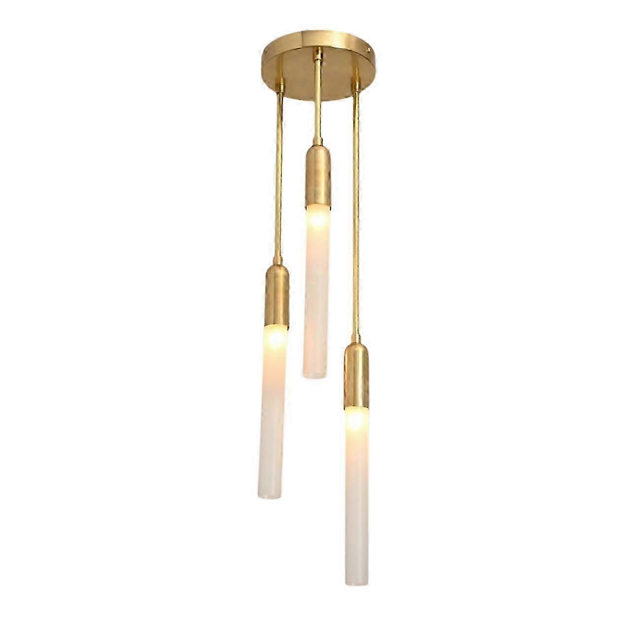 Glass Tube Ceiling Light In Raw Brass With Mid-century Modern Elegance