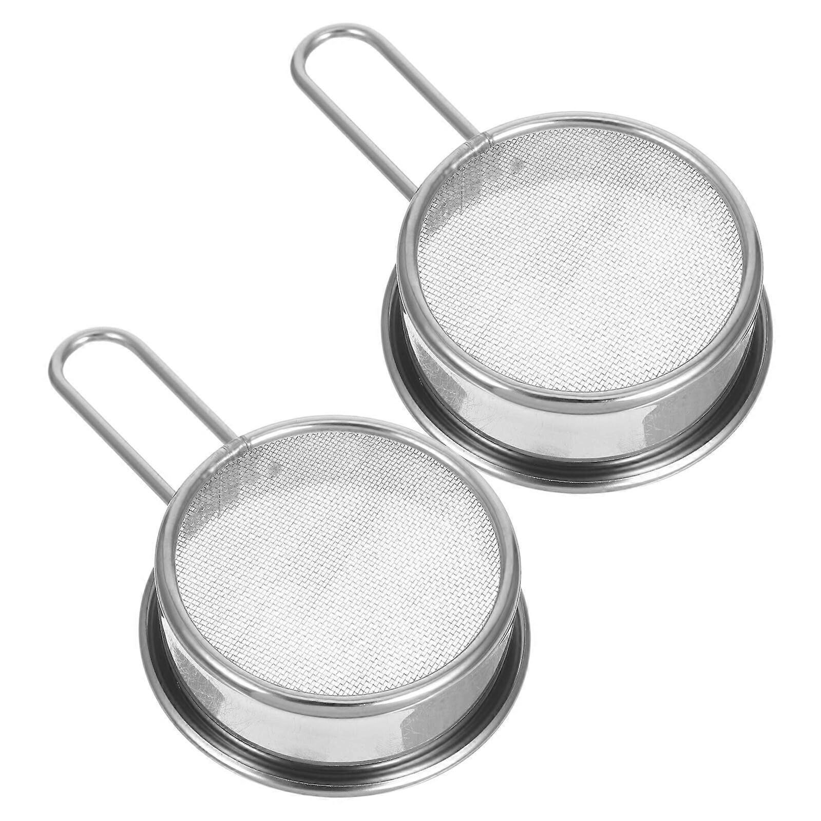 2 Pack Stainless Steel Flour Sifter Fine Mesh Handheld Baking Sieve for Sugar Cocoa Matcha Cake Dusting