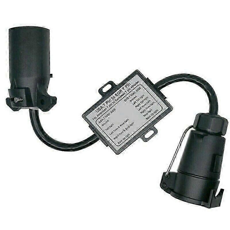 EU 7-Pin Round Plug Adapter for US 7-Way Blade Trailer Lights