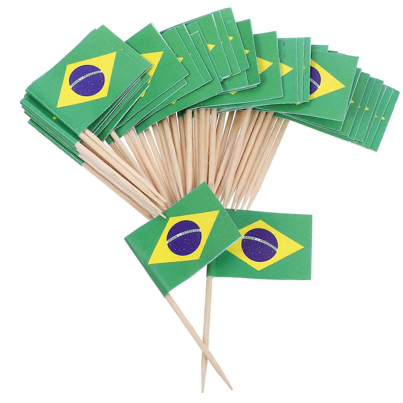 Party Cocktail Fruit Picks National Flags Toothpicks 100Pcs