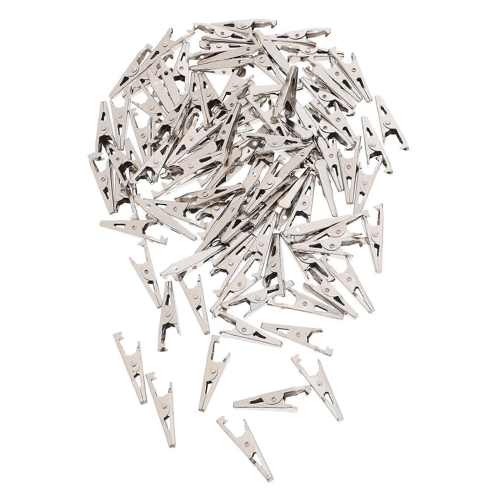 Metal Clips Electrical Test Clamps 100Pcs Electroplated Silver