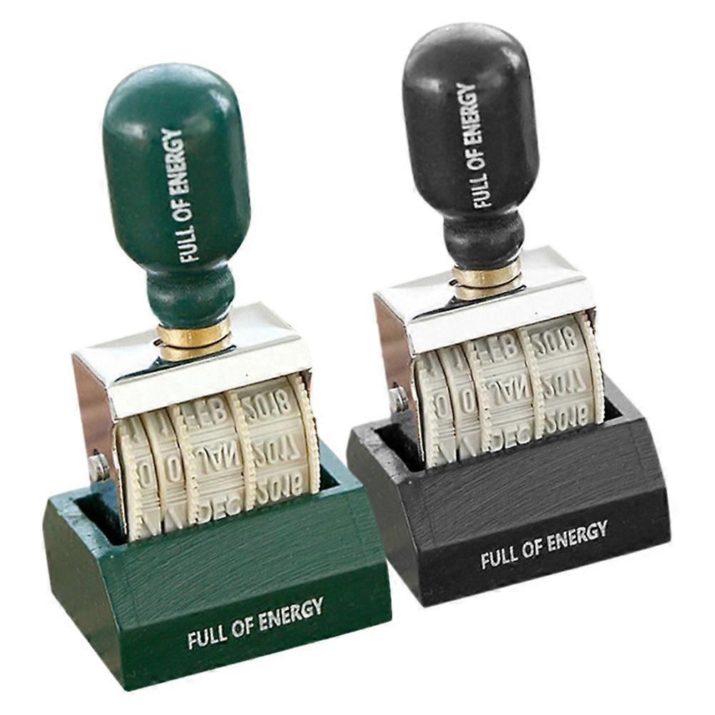 Date Stamp Script Roller with Adjustable Date Range 2Pcs for Scrapbooking