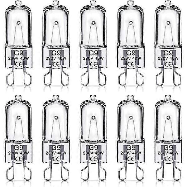 G9 halogen bulbs 40W, 230V, 10-pack 40W