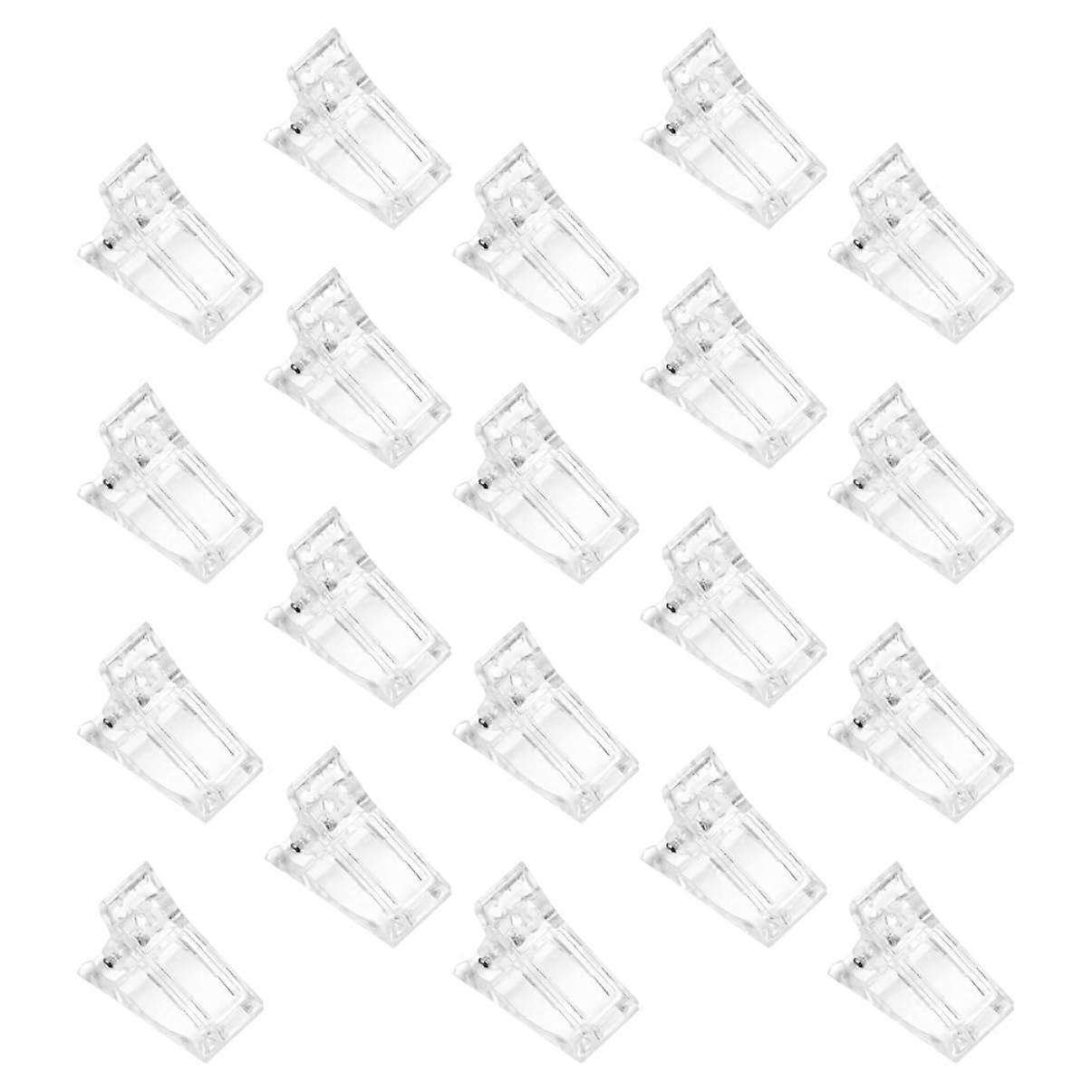 20Pcs Crystal Nail Extension Fixing Clips Adjustable Nail Tip Holder for Professional and DIY Use