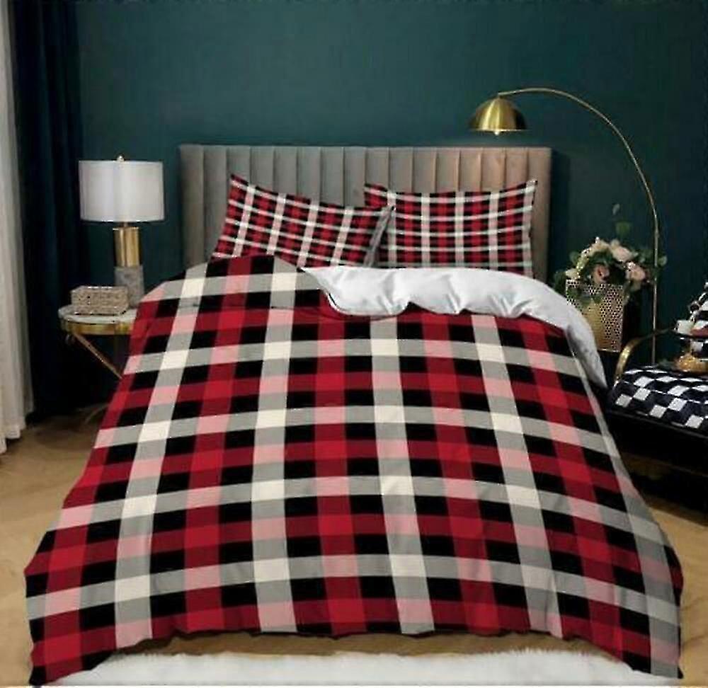 Jogo de lençóis com capa de edredom xadrez clássica v2245, roupa de cama infantil, lençóis IU2245