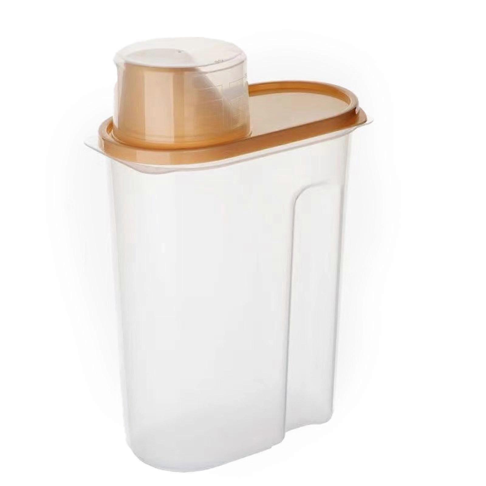 Food Storage Container Large 2.5L Airtight Rice Storage Jar Transparent Dust Proof with Measuring Cup