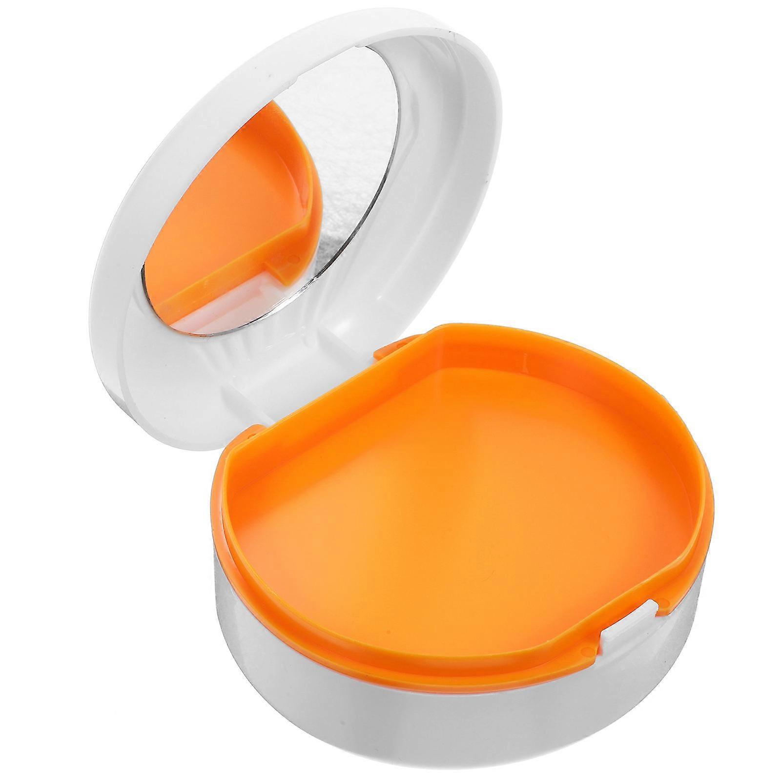 Denture Holder Case For Soaking Portable Double Layer Storage Box With Ideal For Travel 1Pack
