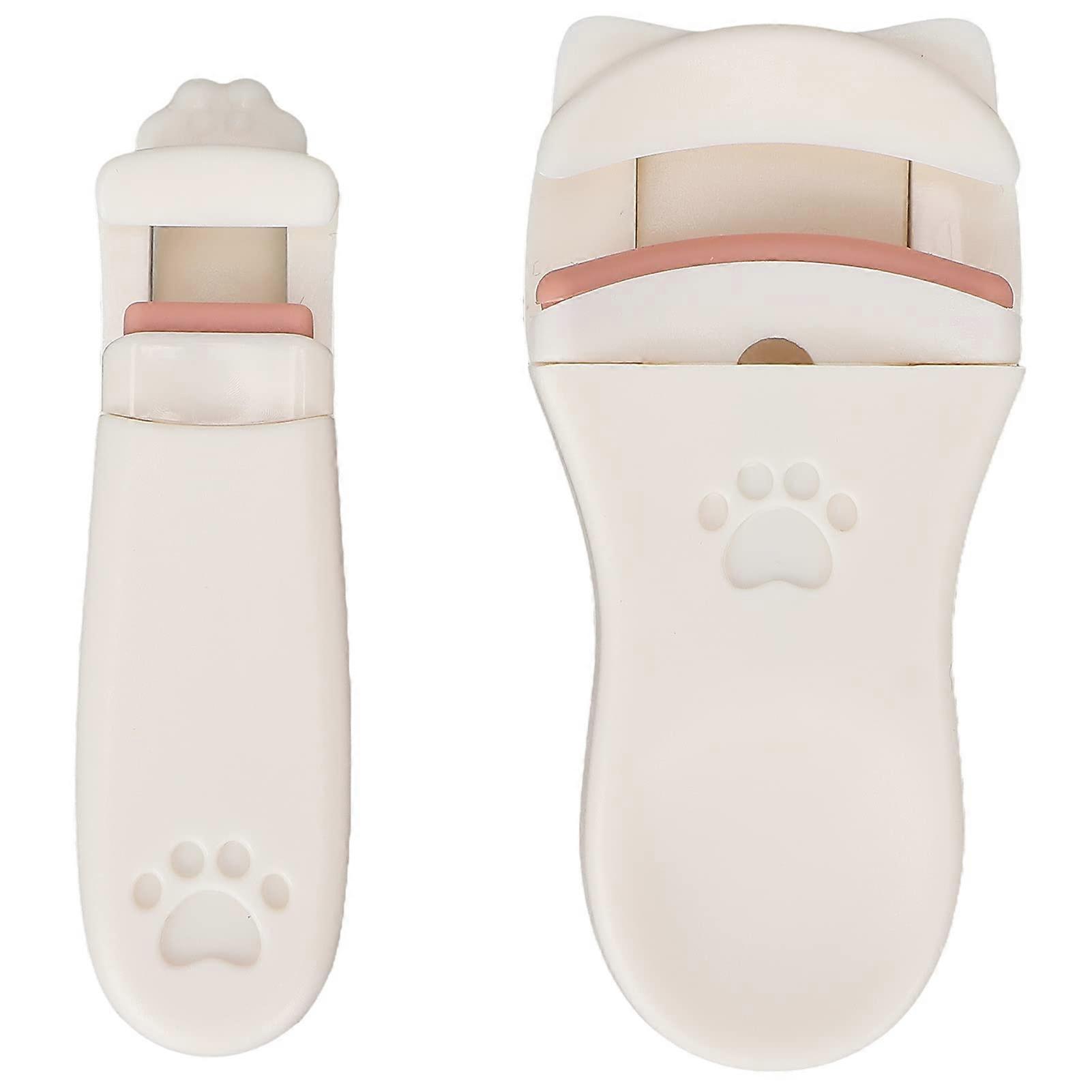 Eyelash Curler Set with Cute Cat Design, Dual Mini Curlers, Gentle Silicone Pads, Travel Size