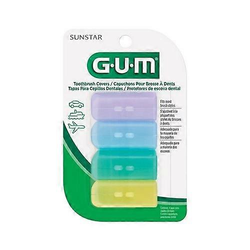 Gum Portable Toothbrushes Head Cover Holder, 4 Count