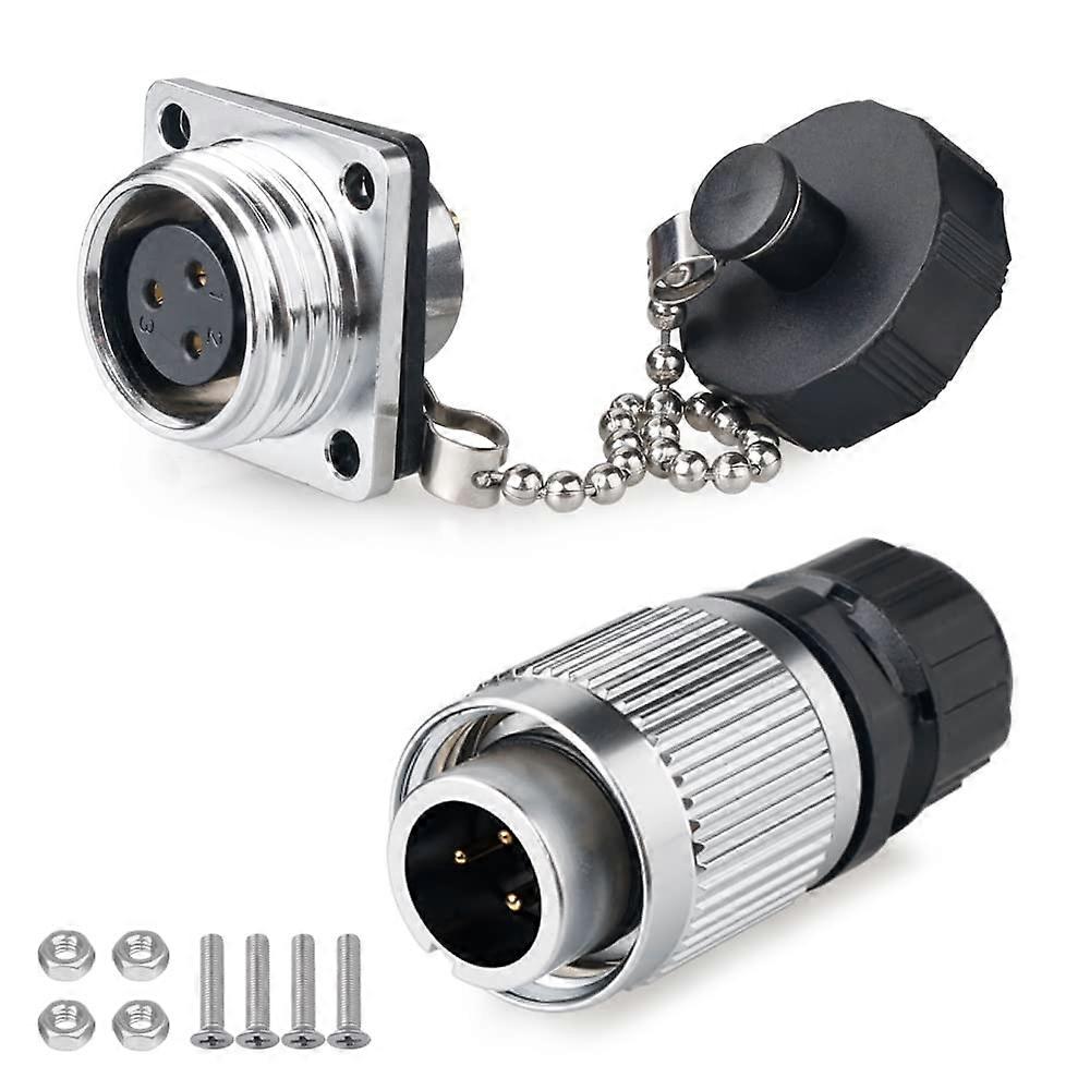 Waterproof Circular Connector IP67 M16 3 Pin Metal Shell Aviation Plug with Screw Lock
