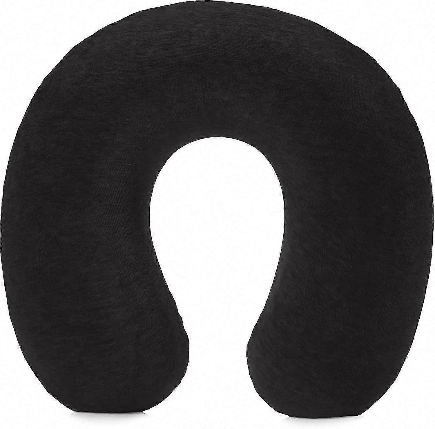 Memory Foam Neck Pillow For Travel Sleep - Black
