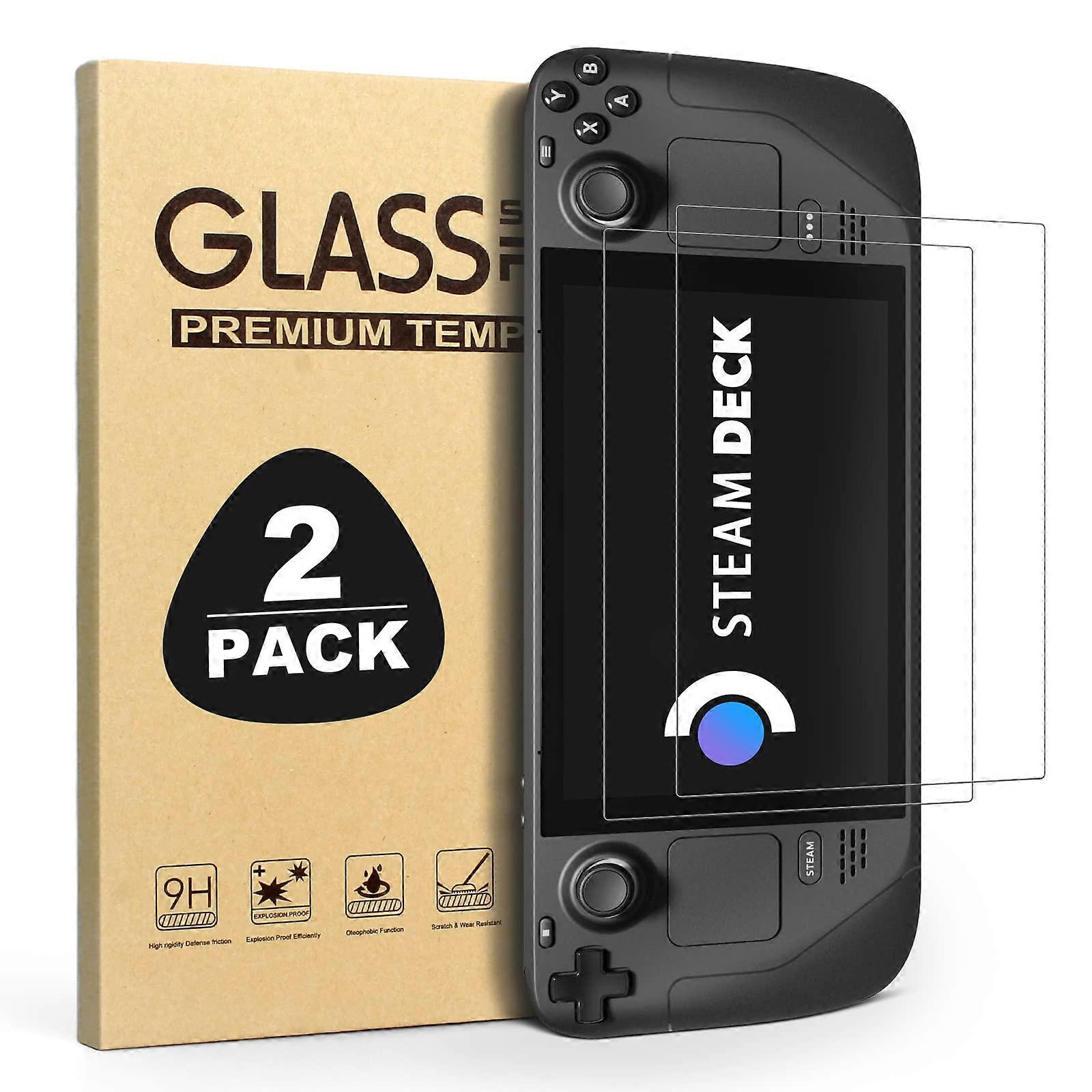 2 Pack Screen Protector for Steam Deck 7 Inch Tempered Glass AntiScratch HD Clear Bubble
