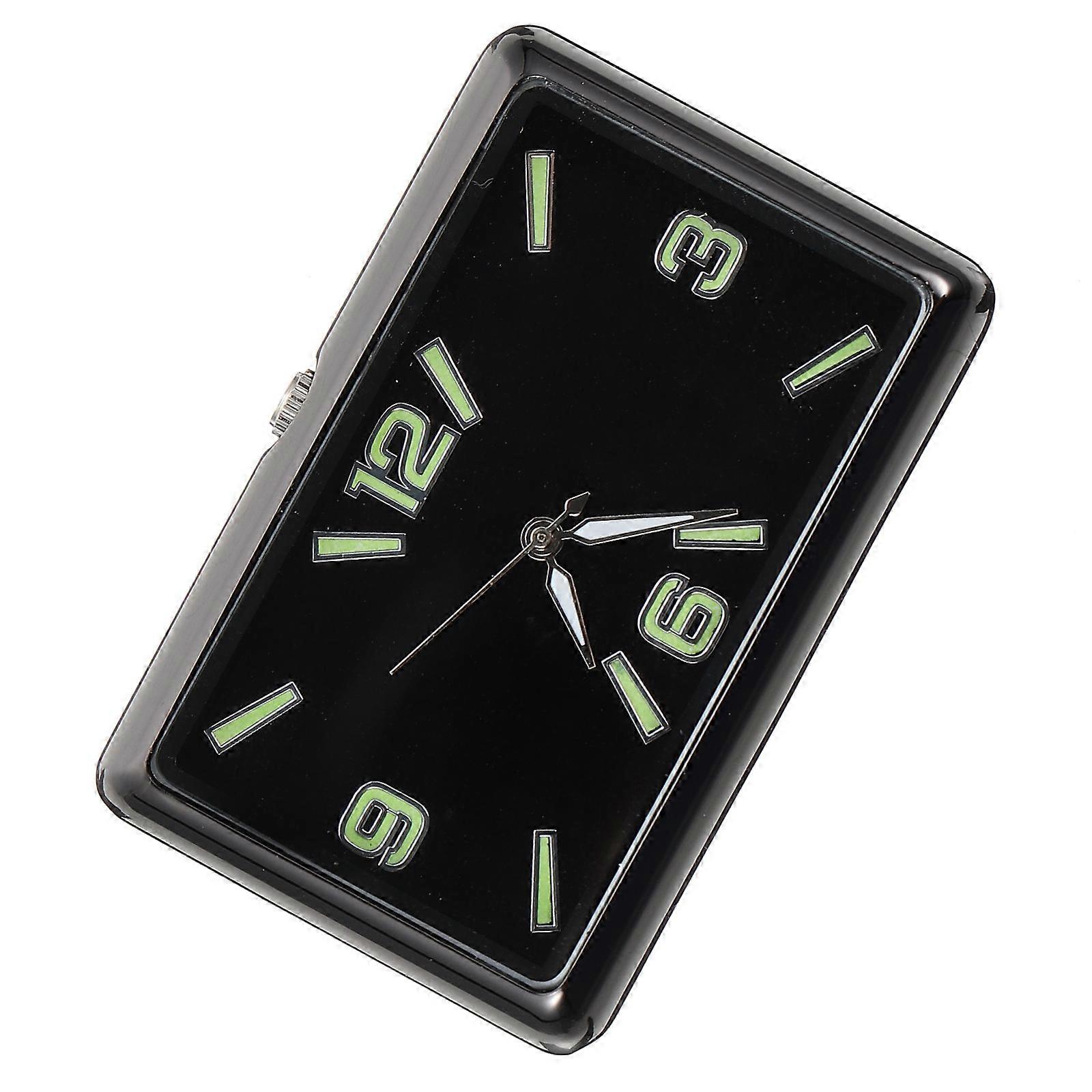 Car Dashboard Tiny Analog Clock Adhesive Decorative Square Clock for Car