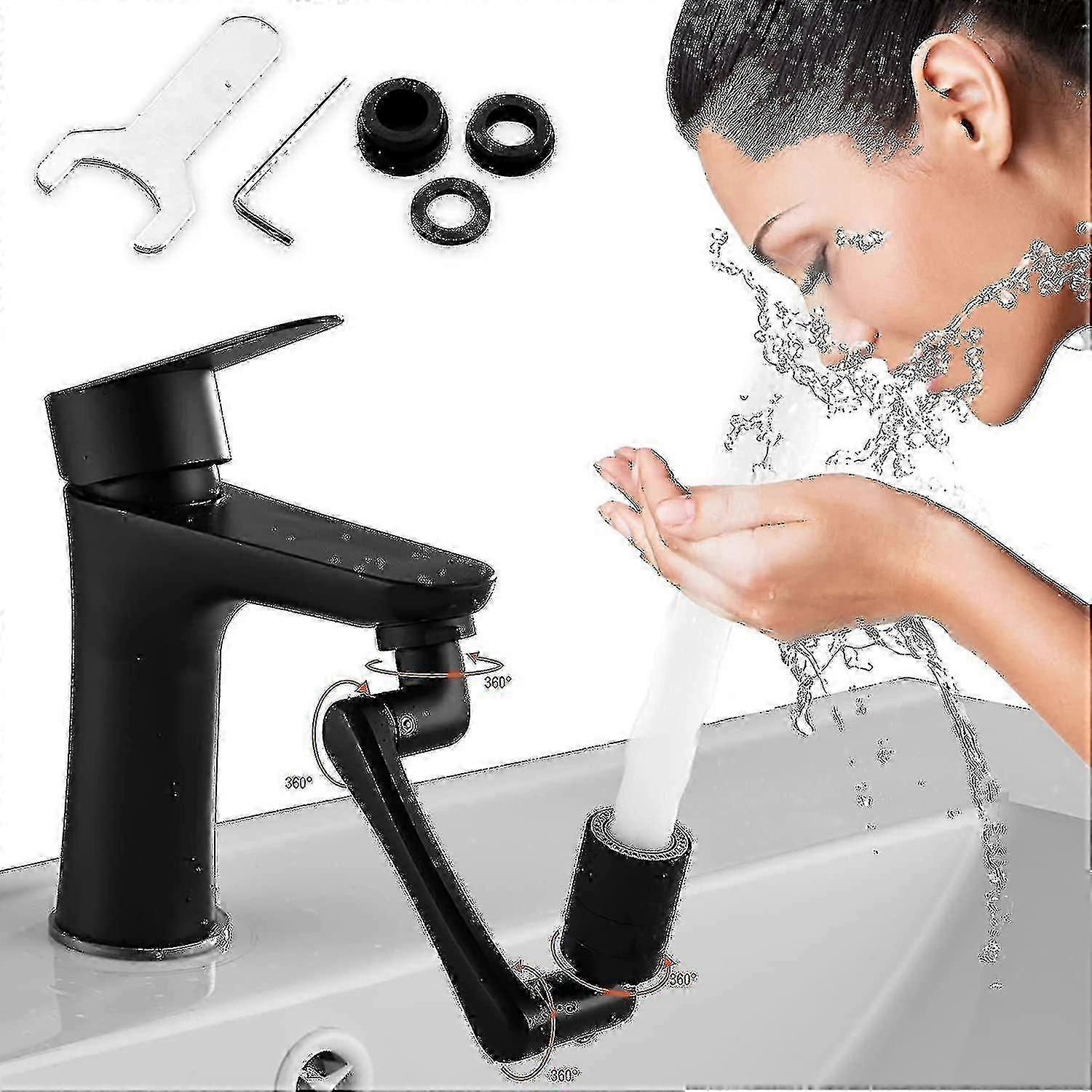 1440 Universal Rotating Faucet Extender, 1080+360 Large-angle Faucet Aerator With 2 Water Outlet Modes