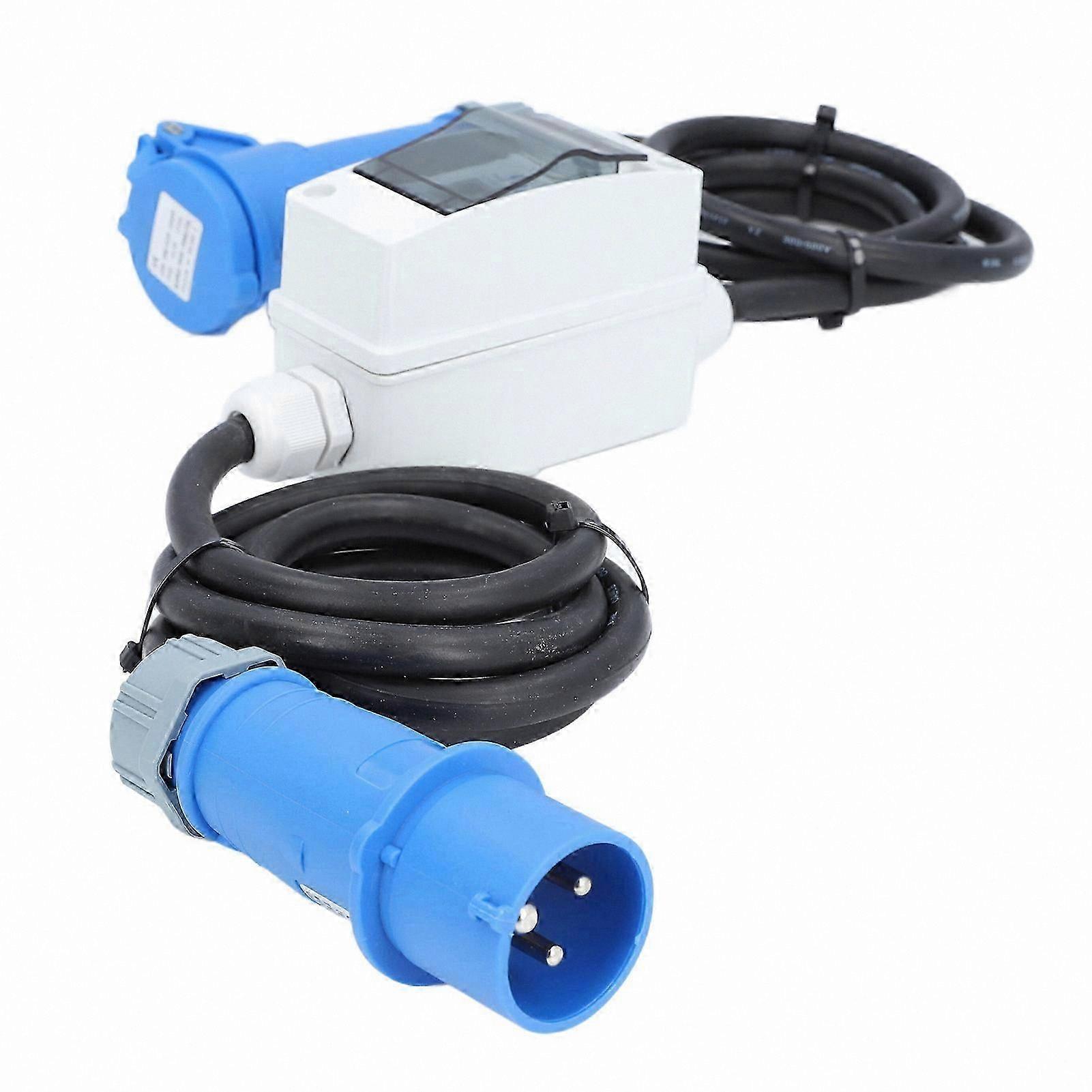 220V-250V 16A 3-Pin CEE Outlet with LCD Digital Display for RV and Electric Vehicle Energy Monitoring