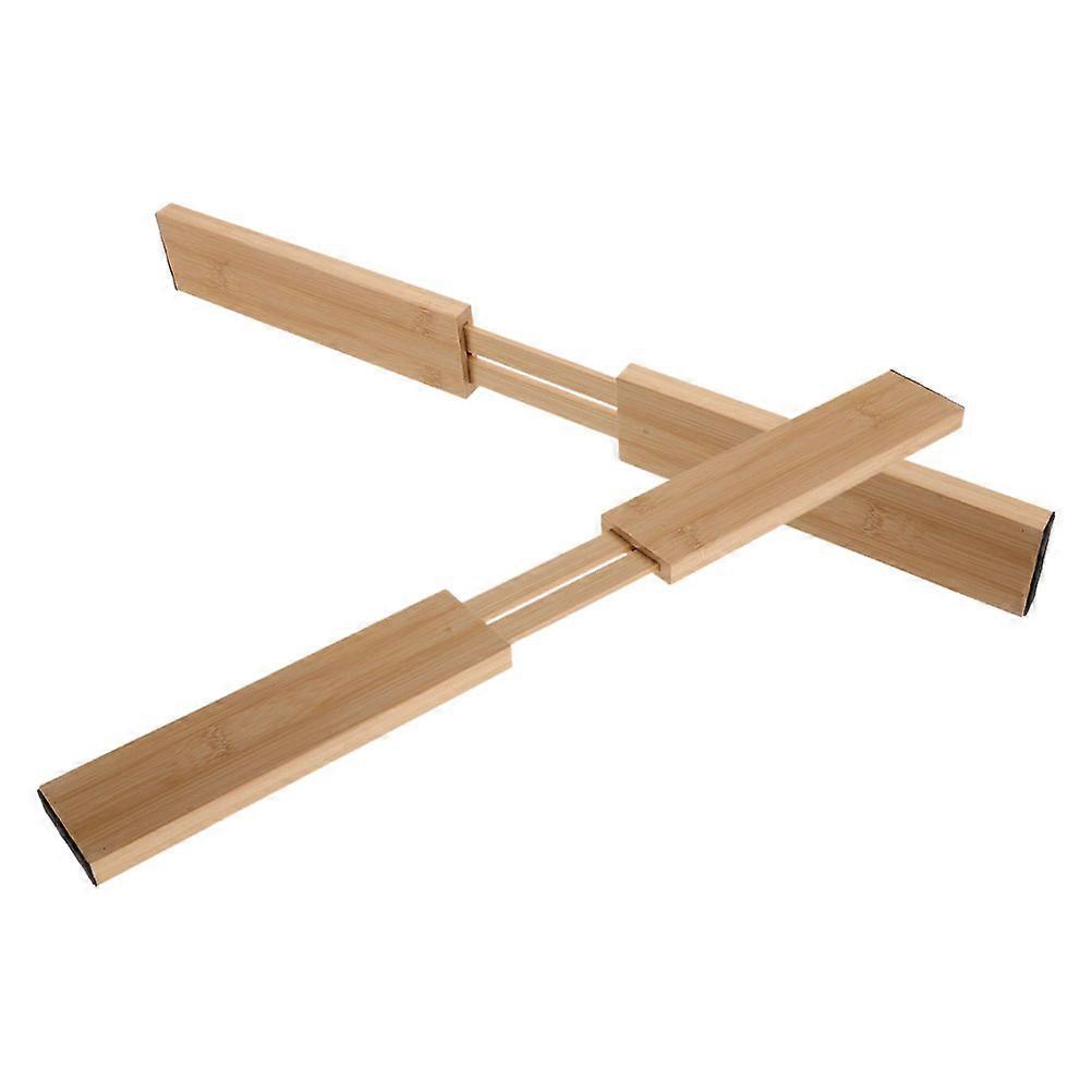 Kitchen Drawer Divider Expandable Bamboo Organizer for 2Pcs Storage Use