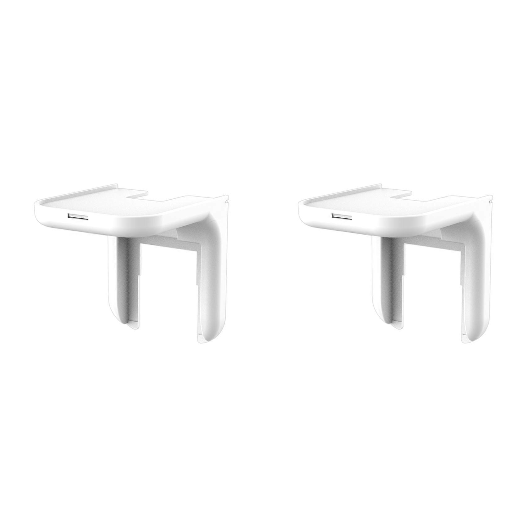 2X Wall Socket Rack No Punching Required Socket Shelf Suitable for Smart Audio Brackets Bathroom Storage Organizer White