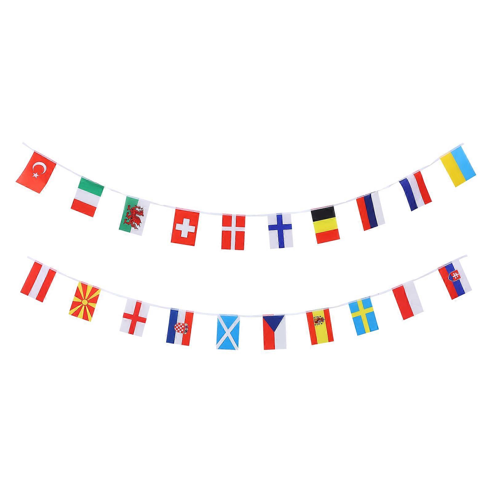 International Flags Bunting Party Supplies Rectangular Shape 14x21cm 1Set