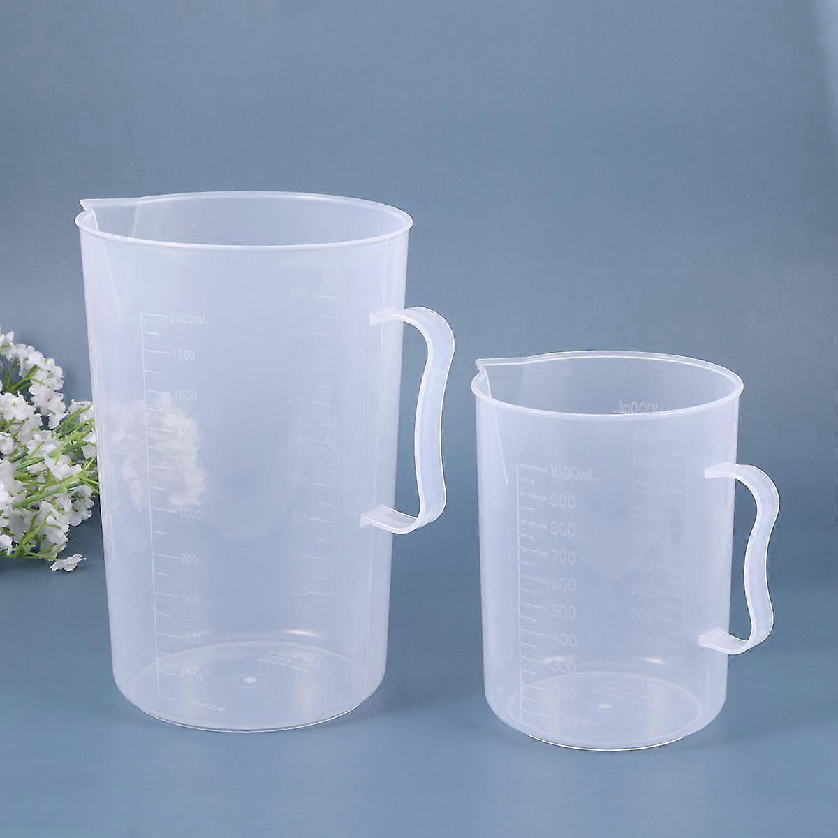 Kitchen Measuring Cup Transparent Plastic Pitcher for Measuring 2Pcs Pack