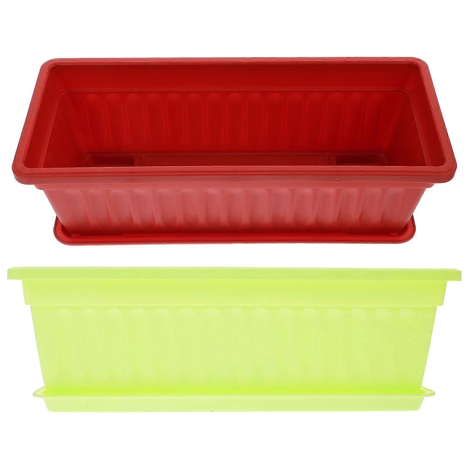Garden Plastic Flower Pot for Fruit Plants 2Pcs Large Rectangular Basket