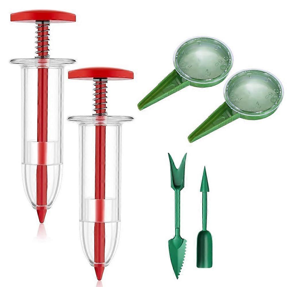 Handheld Seed Planter for Garden, Reusable Mini Seeder, Easy Dispensing Tool (Red, 6)