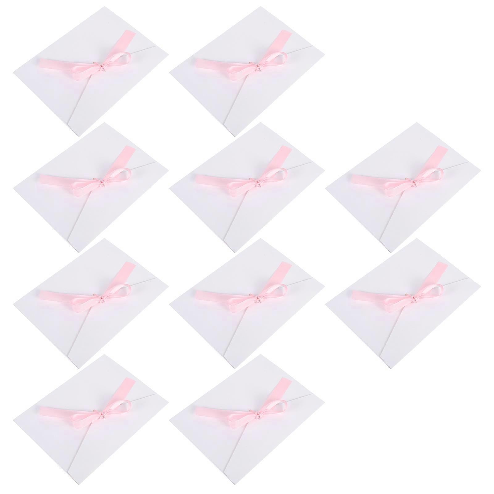 10Pcs White Creative Bow Envelopes for Wedding Invitation Cards Use