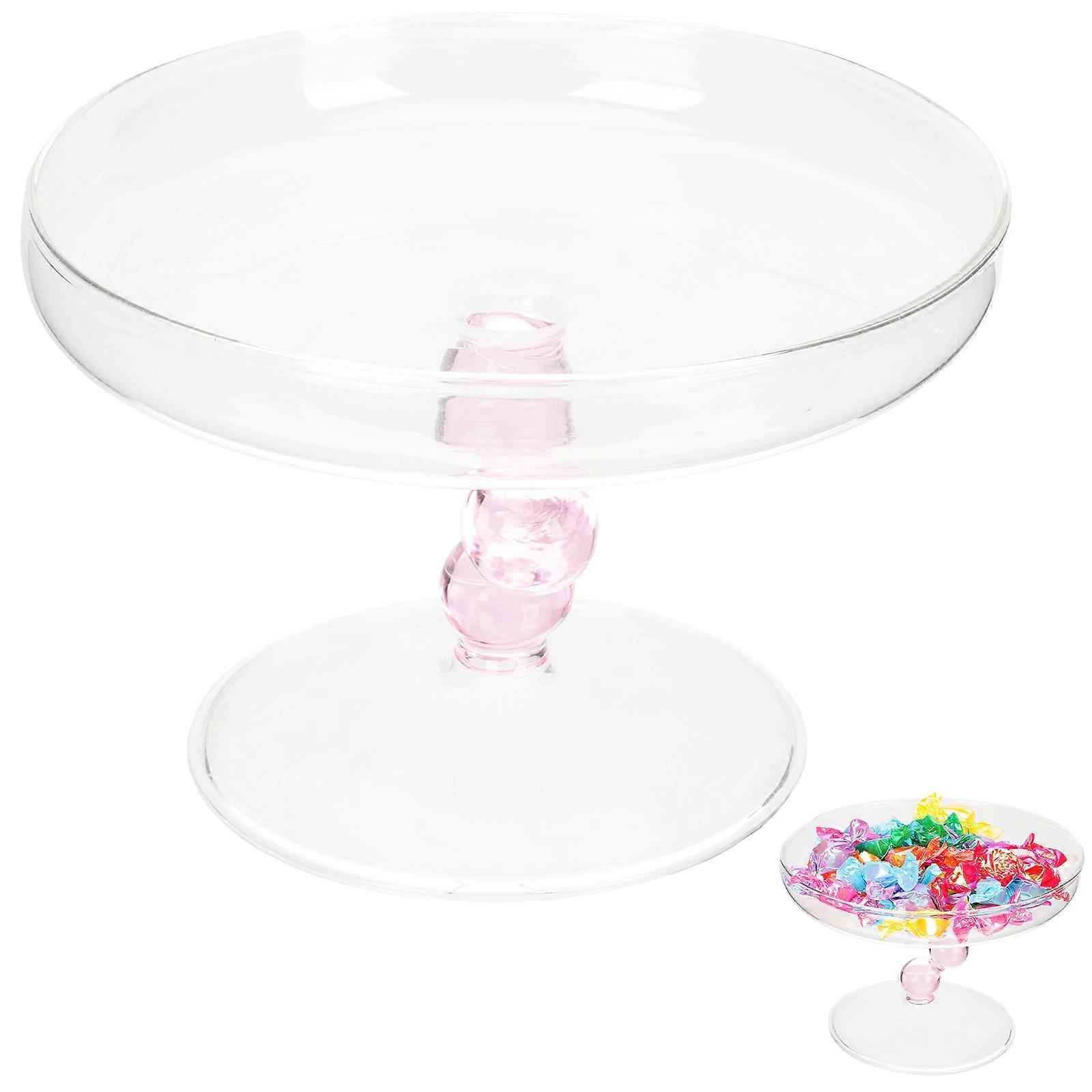 Transparent Glass Cake Plate for Party Cake Display 2Pcs Set