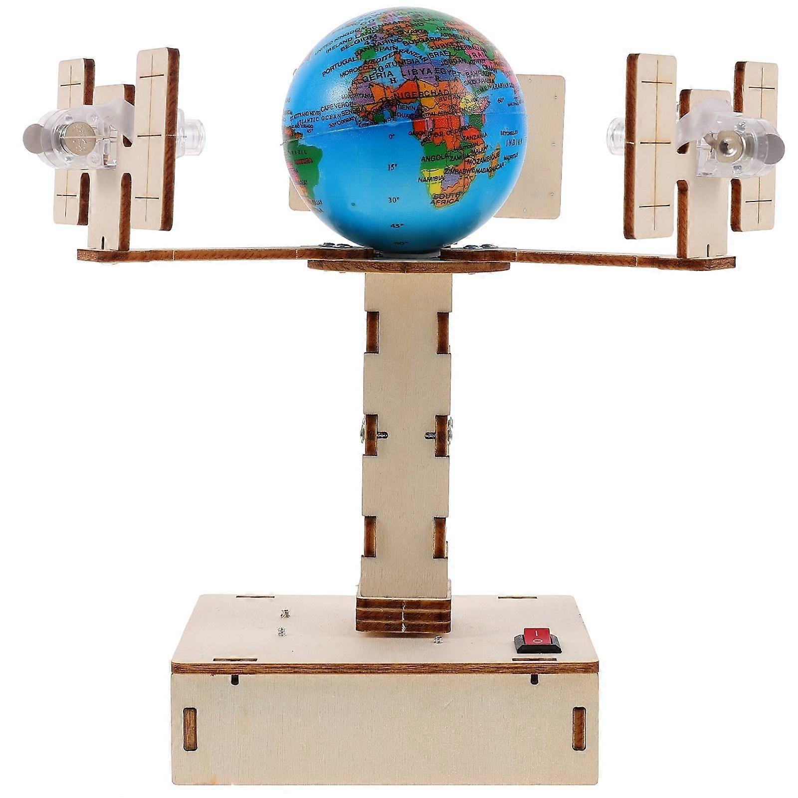 Educational Geosynchronous Satellite Model Wooden DIY Kit for Decor 1Set