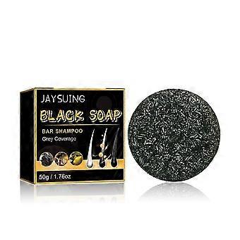 Shampoo Sabonete Preto para Cor Natural do Cabelo, Limpeza do Couro Cabeludo & Brilho - Fortalece & Escurece o Cabelo