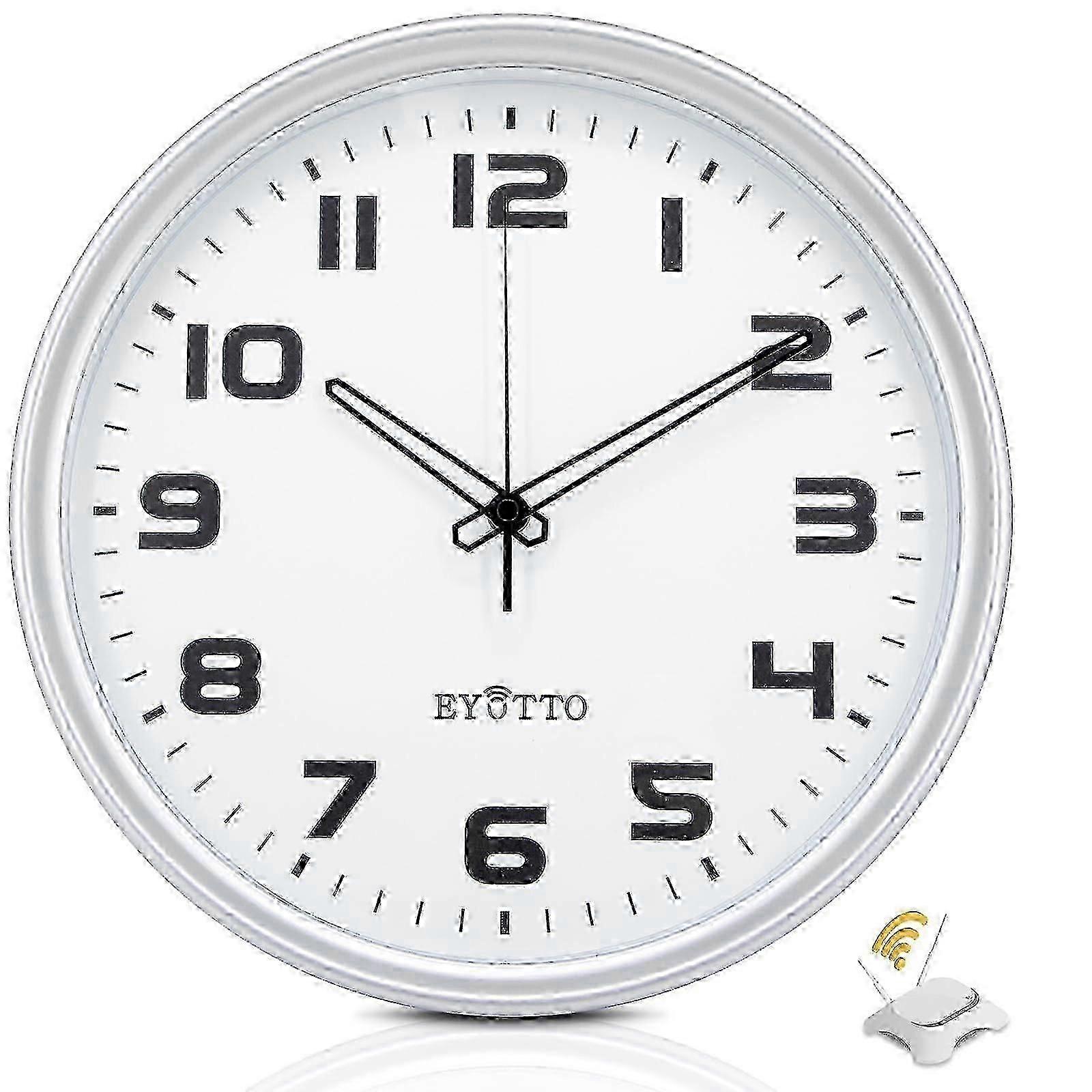 12-Inch Smart WiFi Wall Clock, Silent Analog with Large Display, Auto Time Sync